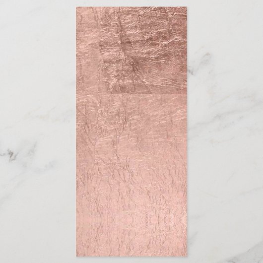 Luxe faux roos gouden blad bruiloft menu (Achterkant)