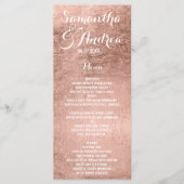Luxe faux roos gouden blad bruiloft menu (Voorkant)