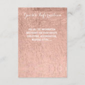 Luxe faux roos goudleaf bruiloft info informatiekaartje (Voorkant)