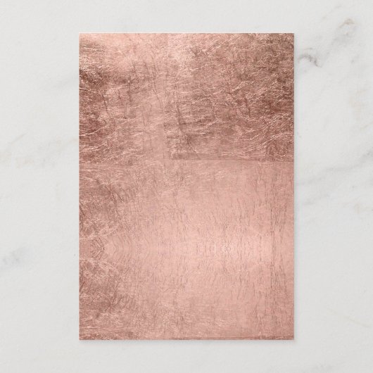 Luxe faux roos goudleaf bruiloft info informatiekaartje (Achterkant)