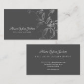 Luxe faux Silver folie donkergrijs elegant Visitekaartje (Voorkant / Achterkant)