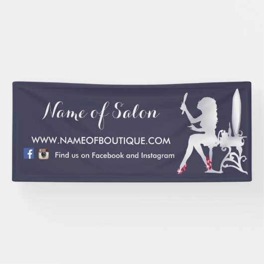 Luxe FAUX Silver Woman Makeup Artist Red Shoes Spandoek (Horizontaal)