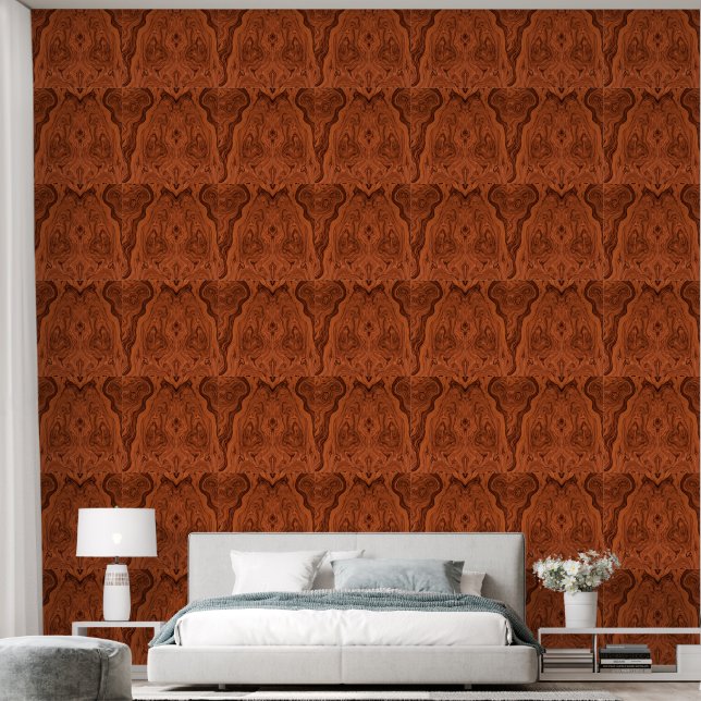 Luxe Faux Walnut Pattern  Behang (Slaapkamer)