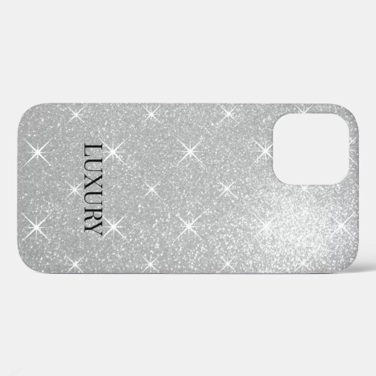 Luxe faux zilveren glitter en sprankelend op maat Case-Mate iPhone case (Achterkant (horizontaal))