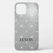 Luxe faux zilveren glitter en sprankelend op maat Case-Mate iPhone case (Achterkant)