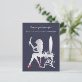 Luxe FAUX Zilveren Vrouw Make-up Afspraak Herinner Briefkaart (Staand voorkant)