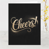 Luxe feestelijke groet: Elegant goud schrift Kaart (Gele Bloem)