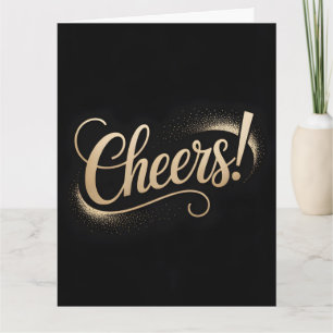 Luxe feestelijke groet: Elegant goud schrift Kaart