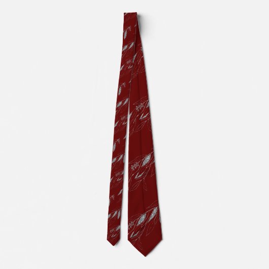 LUXE FESTIVE RED SILVER EUCALYPTUS BOTANICAL STROP STROPDAS (Achterkant)