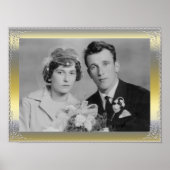 Luxe fijn goud zilveren grens lijst, aangepaste fo poster (Voorkant)