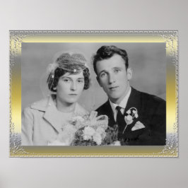 Luxe fijn goud zilveren grens lijst, aangepaste fo poster