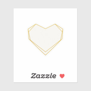 Luxe fijne lijn geometrische hart huwelijkssticker sticker