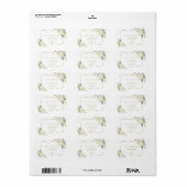 Luxe fijne witte bloemen Gold Cross-Baptisme Etiket (Full Sheet)