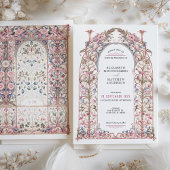 Luxe filigraan rococo bruiloft bloemenboog kaart