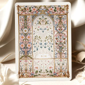 Luxe filigraan rococo bruiloft bloemenboog kaart