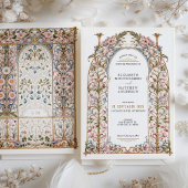 Luxe filigraan rococo bruiloft bloemenboog kaart