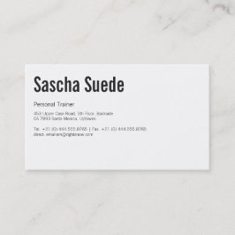 Luxe fitnesscurator zwarte witte professional visitekaartje