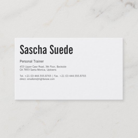Luxe fitnesscurator zwarte witte professional visitekaartje (Voorkant)