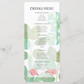 Luxe Flamingo, Tropisch blad bruiloft drankjes Menu