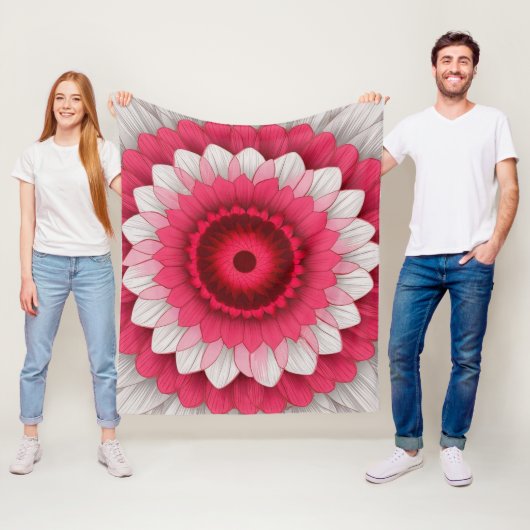 Luxe Fleece & Sherpa Deken - Rood, Roze (In situ)