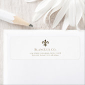 Luxe Fleur-de-lis Logo Witte Adresetiketten Etiket (Insitu)