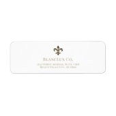 Luxe Fleur-de-lis Logo Witte Adresetiketten Etiket (Voorkant)