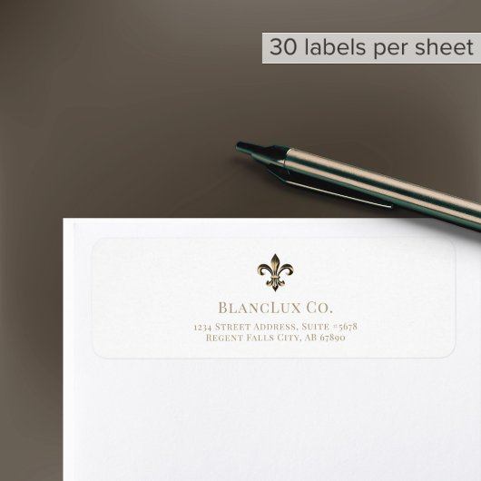 Luxe Fleur-de-lis Logo Witte Adresetiketten Etiket