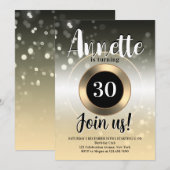 Luxe flitter sparkly verjaardagsfeestje kaart (Voorkant / Achterkant)