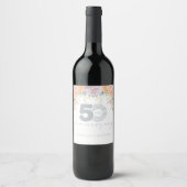 Luxe Floral 50e bruiloft Jubileum Wijn Etiket (Voorkant)