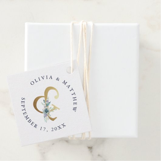 Luxe Floral Ampersand Wedding Bedankt Bedankjes Labels (In situ)