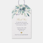 Luxe Floral Ampersand Wedding Bedankt Cadeaulabel (Achterkant)
