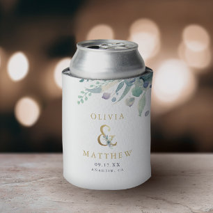 Luxe Floral Ampersand Wedding Monogram Blikjeskoeler