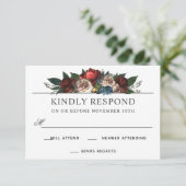 Luxe Floral Arrangement Bruiloft RSVP Reactie Kaart (Staand voorkant)