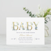 Luxe Floral Baby shower Kaart (Staand voorkant)
