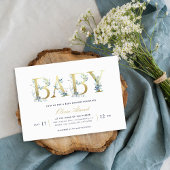 Luxe Floral Baby shower Kaart