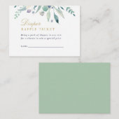 Luxe Floral Baby shower Luier Raffle Kaart (Voorkant / Achterkant)