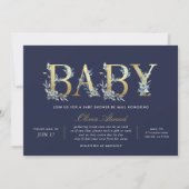 Luxe Floral Baby shower per post Kaart (Voorkant)
