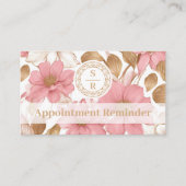 Luxe Floral Botanical Monogram Crest Logo Brand Afsprakenkaartje (Voorkant)