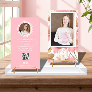 Luxe Floral Botanical Monogram Crest Logo Brand Visitekaartje