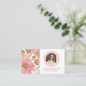 Luxe Floral Botanisch Monogram Logo Merkfoto Visitekaartje (Staand voorkant)