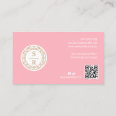 Luxe Floral Botanisch Monogram Logo Merkfoto Visitekaartje (Achterkant)