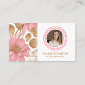 Luxe Floral Botanisch Monogram Logo Merkfoto Visitekaartje (Voorkant)