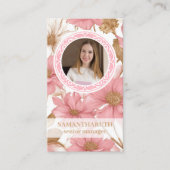 Luxe Floral Botanisch Monogram Logo Merkfoto Visitekaartje (Voorkant)