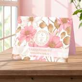 Luxe Floral Botanisch Monogram Logo Waterverf Bedankkaart
