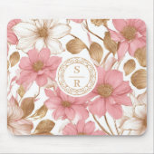 Luxe Floral Botanisch Monogram Logo Waterverf Muismat (Voorkant)