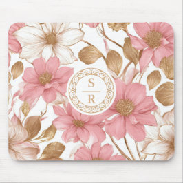 Luxe Floral Botanisch Monogram Logo Waterverf Muismat