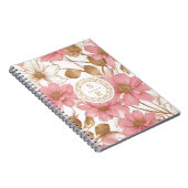 Luxe Floral Botanisch Monogram Logo Waterverf Notitieboek (Rechterzijde)