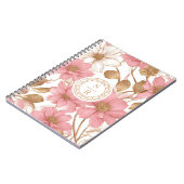 Luxe Floral Botanisch Monogram Logo Waterverf Notitieboek (Linkerzijde)