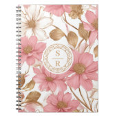 Luxe Floral Botanisch Monogram Logo Waterverf Notitieboek (Voorkant)