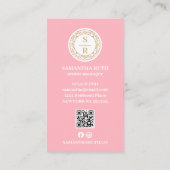 Luxe Floral Botanisch Monogram Logo Waterverf Visitekaartje (Achterkant)